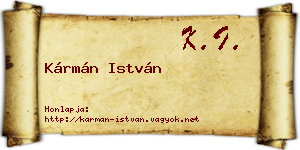 Kármán István névjegykártya