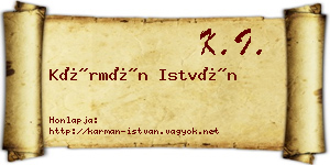 Kármán István névjegykártya
